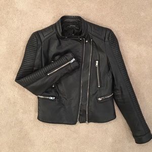 Zara faux leather biker jacket